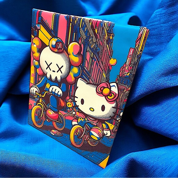 🎀❤️ Hello Kitty x Kaws Inspired Canvas Wall Art - Picture 2 of 2